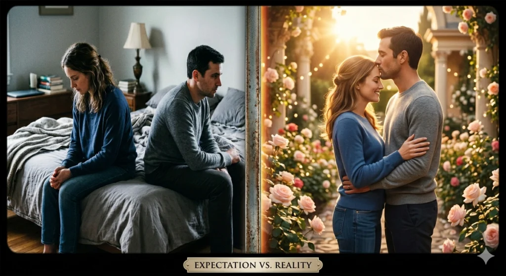 Unrealistic comparisons affecting relationship satisfaction